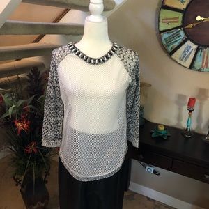NWT Alberto Makali Black & White Knit Sweater M